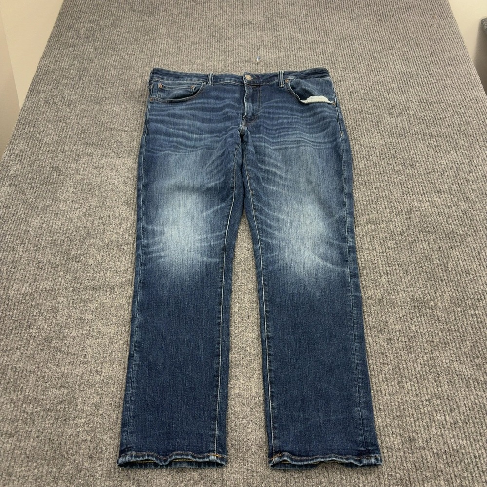 American Eagle Jeans Mens 38x30 Blue Cotton Polyester Airflex Slim Casual Style
